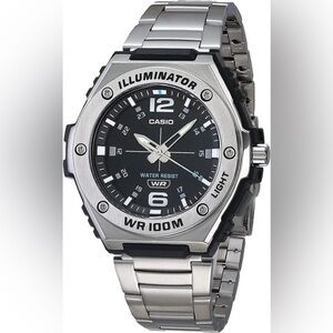 Casio Illuminator Black and Silver Watch